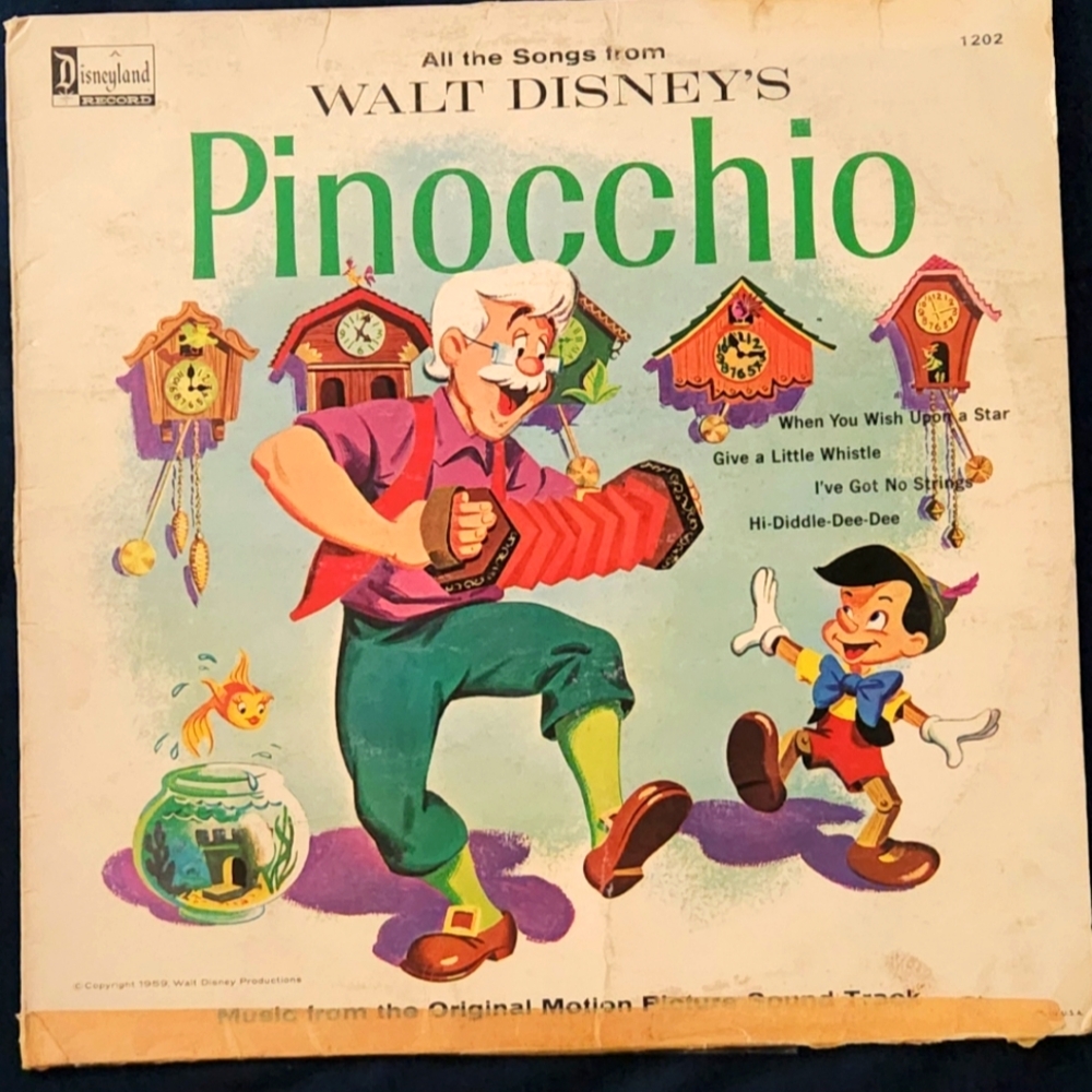 Walt Disney's Pinocchio Soundtrack Vinyl Disneyland Records